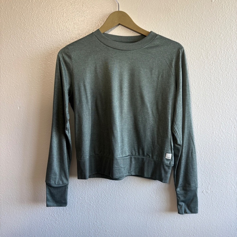 Vuori Women's Small Green Daydream Crew Long Sleeve Shirt Active Gym